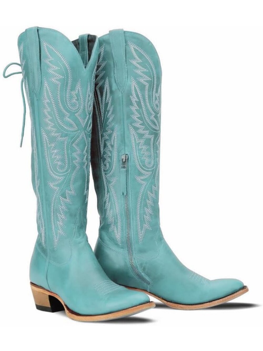 Women's Turquoise Over Knee Thigh High Embroidered Western Cowboy Boots